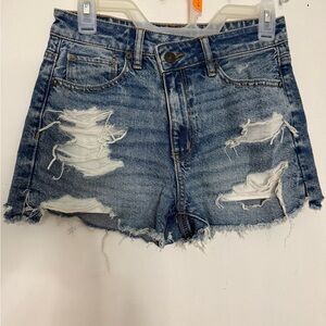 American Eagle Outfitters Ripped Blue Denim Shorts